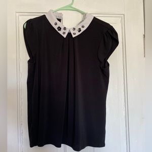 Elle Blouse with Sequin Collar